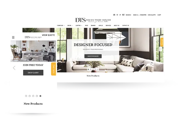 Design Trade Service Mobile and Desktop Screenshots