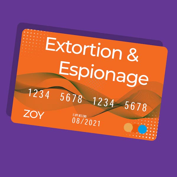 Razoyo extortion and espionage card