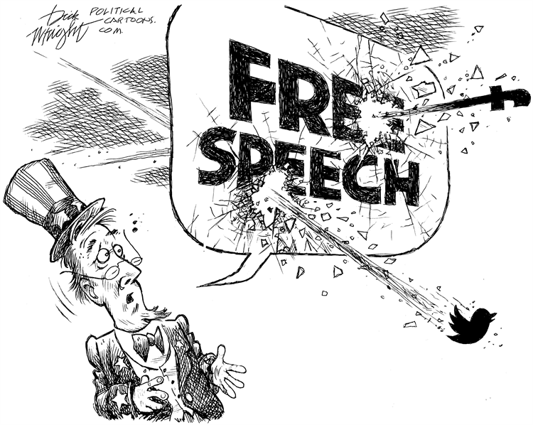 Free speech political cartoon