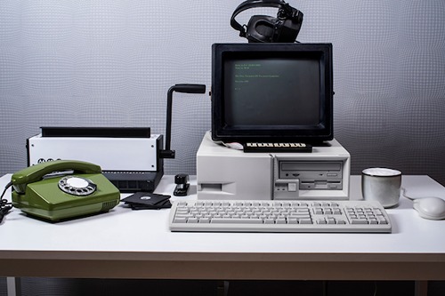 Stock image of retro computer equipment